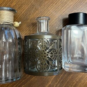 Lot of 3 Clear Glass Oil Diffusers - Pier 1 & Yankee Candle